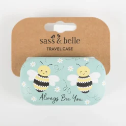 Bee Mini Travel Case Mini-Etui Bienen mintgrün von Sass & Belle ca. 16x6,5x2,5cm