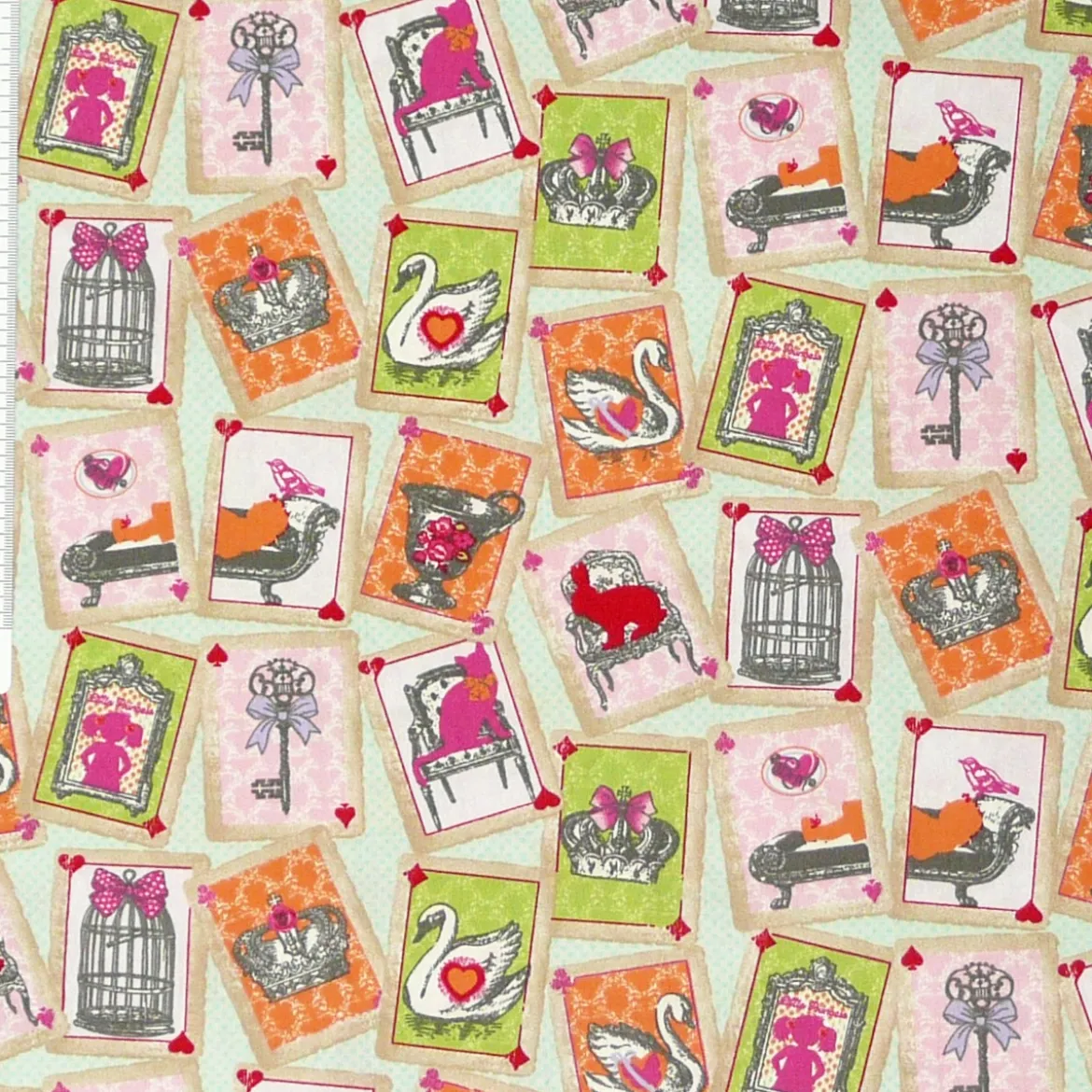 Bekleidungsstoff Baumwolle Party in Wonderland mint