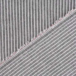 Bekleidungsstoff Baumwoll-Mischung leichte Webware Rayus Streifen grau weiß 1,45m breit