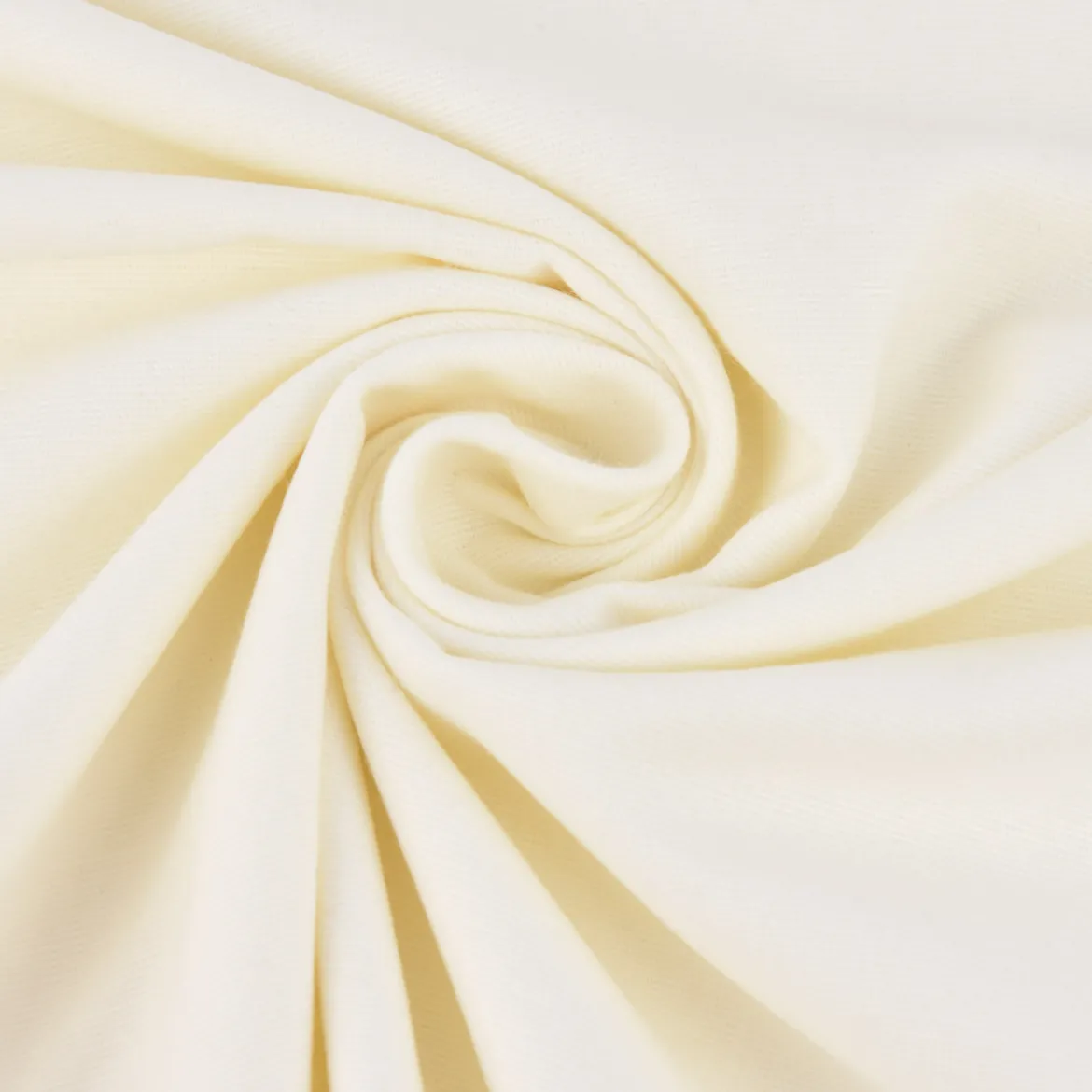 Bekleidungsstoff Baumwollstoff Flanell dünn uni creme 1,42m Breite