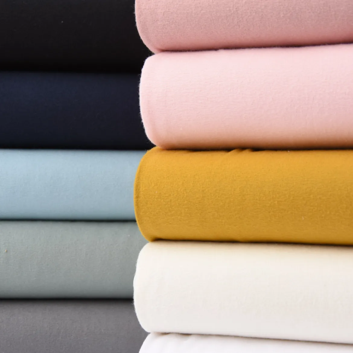 Bekleidungsstoff Baumwollstoff Flanell dünn uni dunkelblau 1,42m Breite
