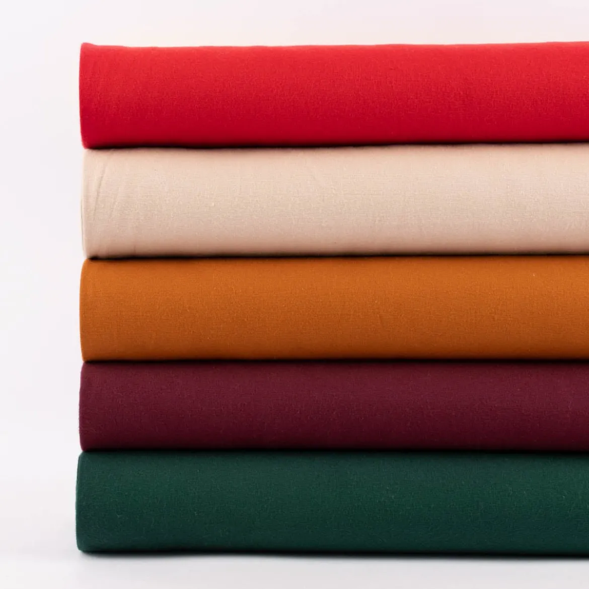 Bekleidungsstoff Baumwollstoff Flanell dünn uni cognacbraun 1,42m Breite