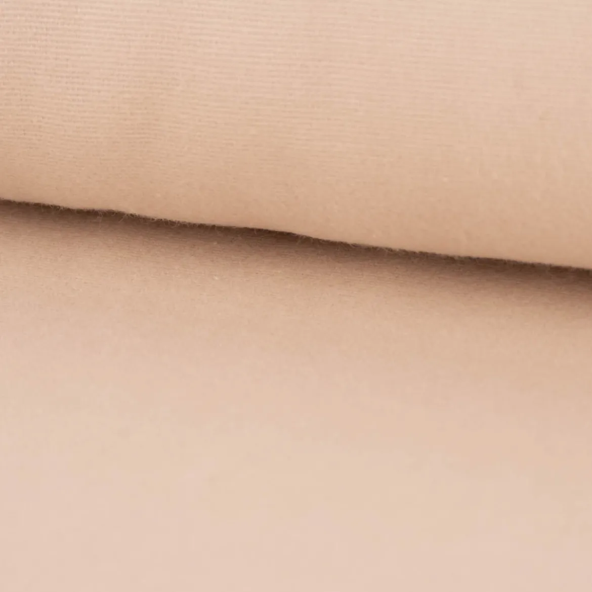 Bekleidungsstoff Baumwollstoff Flanell dünn uni beige 1,42m Breite