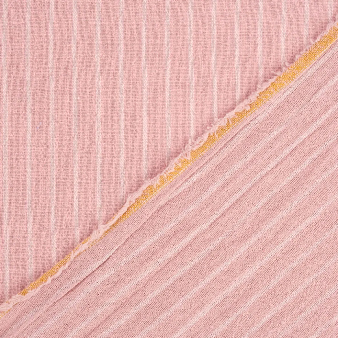 Bekleidungsstoff Baumwollstoff leichte Webware Tisla Streifen rosa weiß 1,45m breit