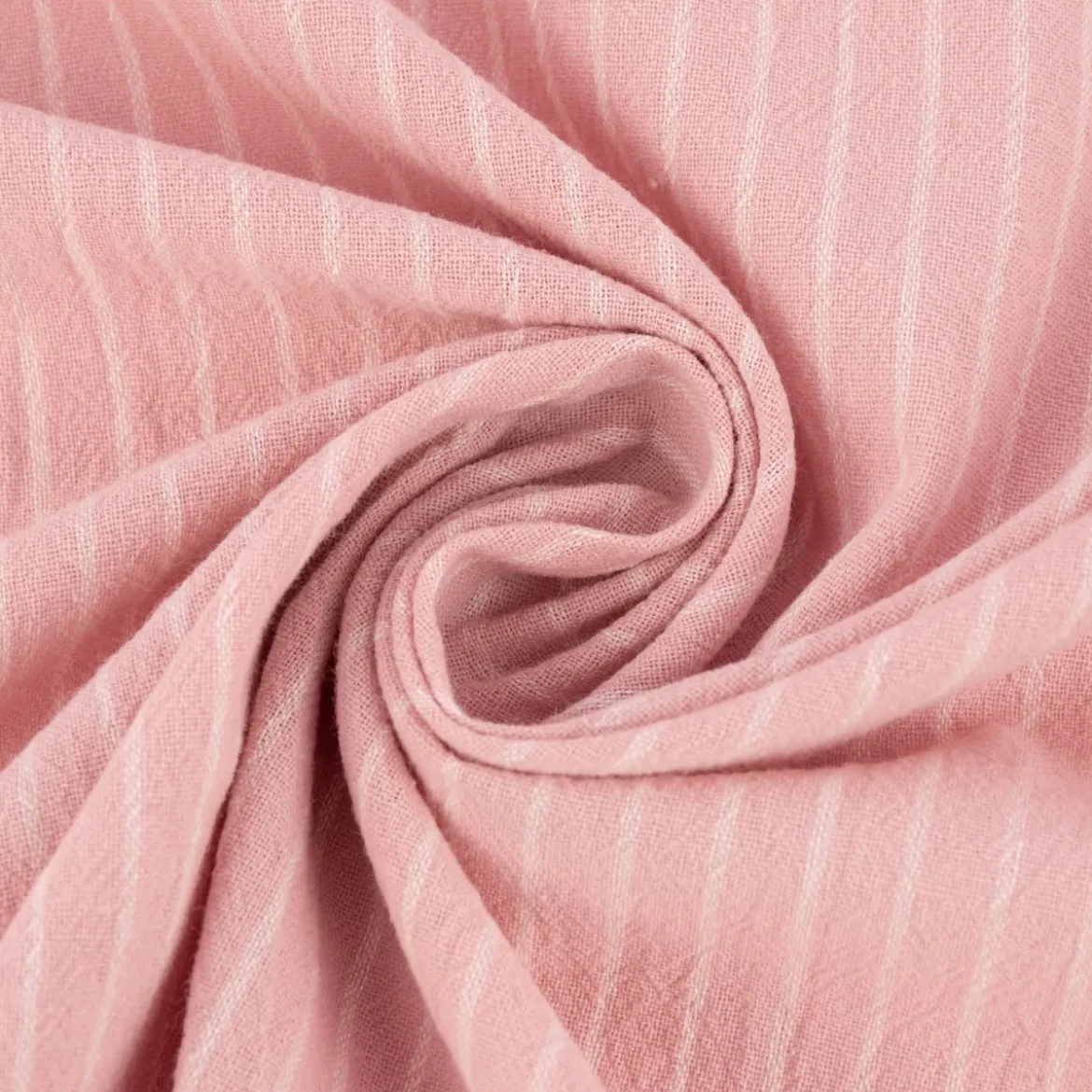 Bekleidungsstoff Baumwollstoff leichte Webware Tisla Streifen rosa weiß 1,45m breit