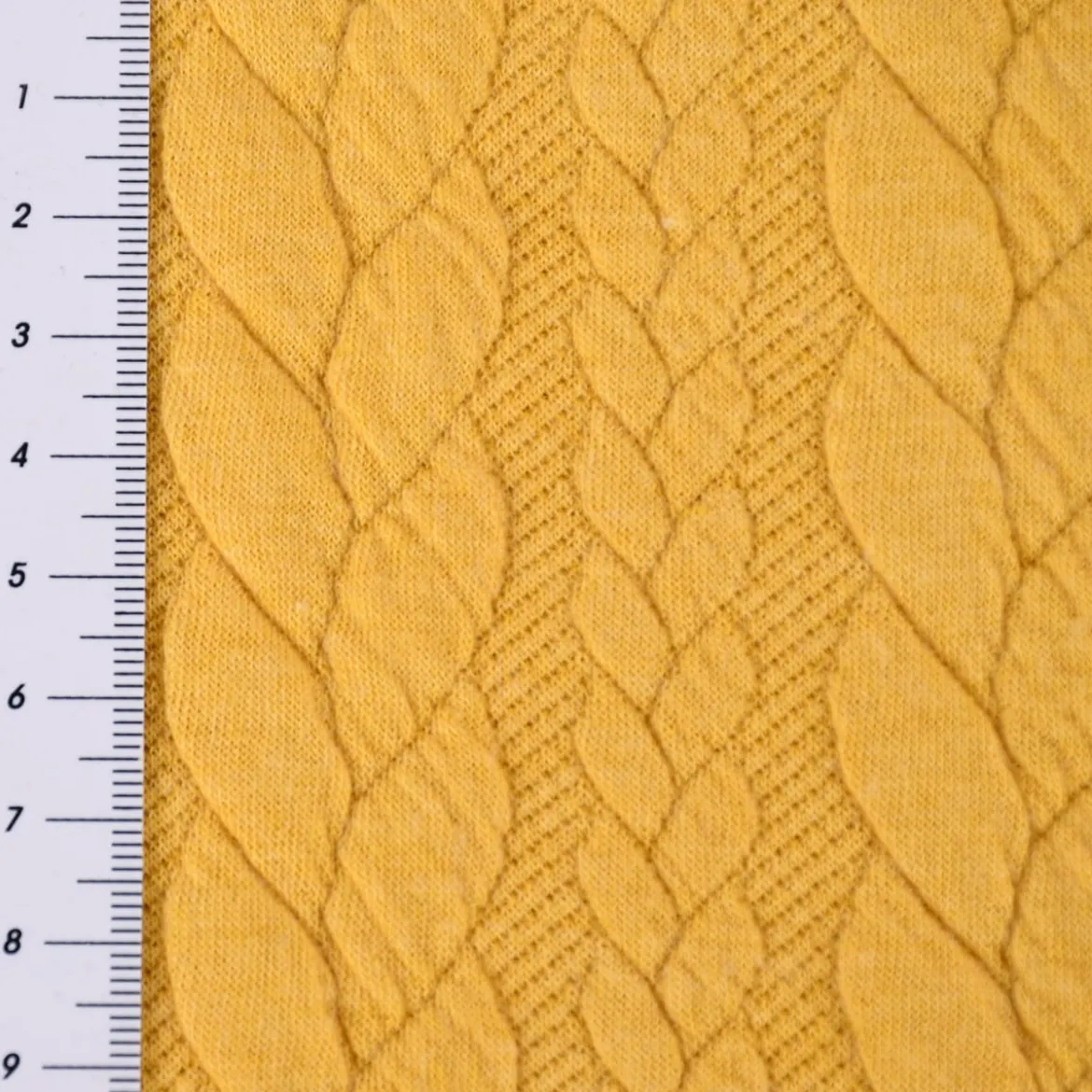Bekleidungsstoff Cably Zopfmuster einfarbig safrangelb 1,5m Breite