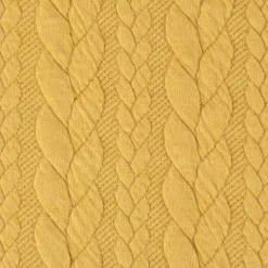 Bekleidungsstoff Cably Zopfmuster einfarbig safrangelb 1,5m Breite