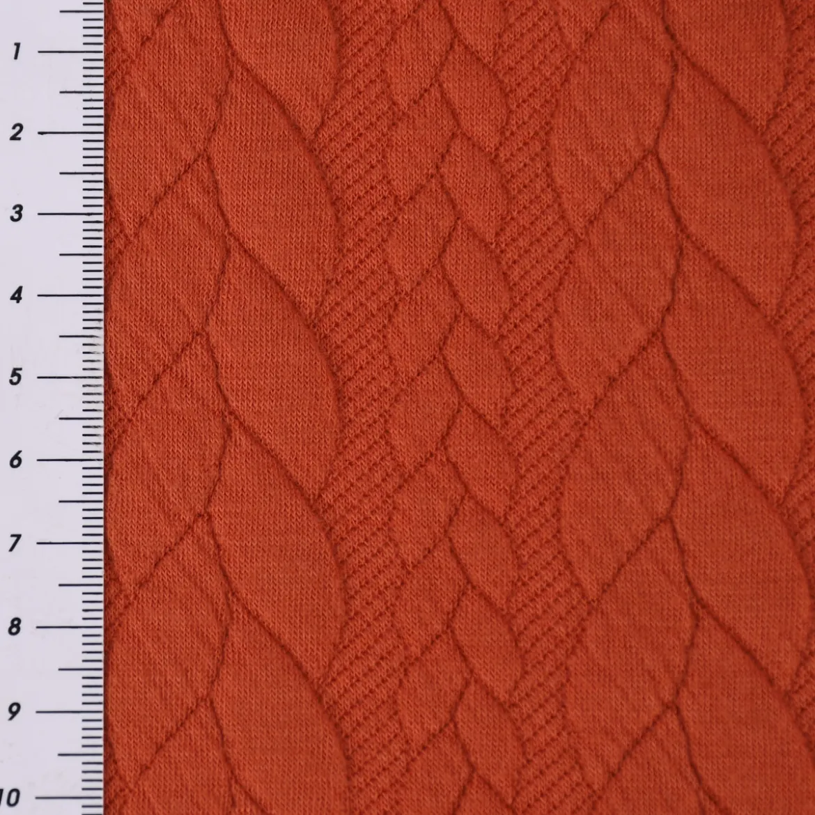 Bekleidungsstoff Cably Zopfmuster einfarbig dunkelorange 1,5m Breite