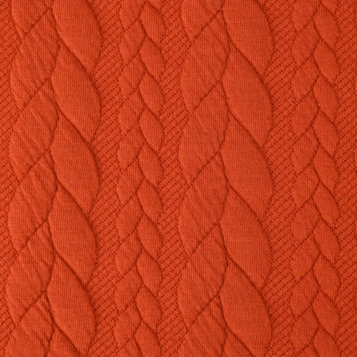 Bekleidungsstoff Cably Zopfmuster einfarbig dunkelorange 1,5m Breite