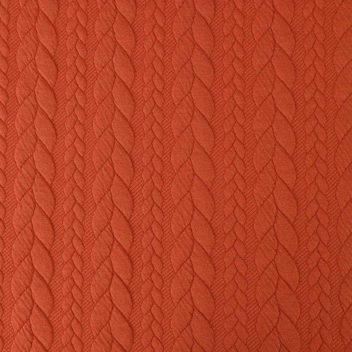 Bekleidungsstoff Cably Zopfmuster einfarbig dunkelorange 1,5m Breite