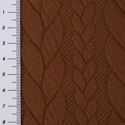 Bekleidungsstoff Cably Zopfmuster einfarbig rostbraun 1,5m Breite