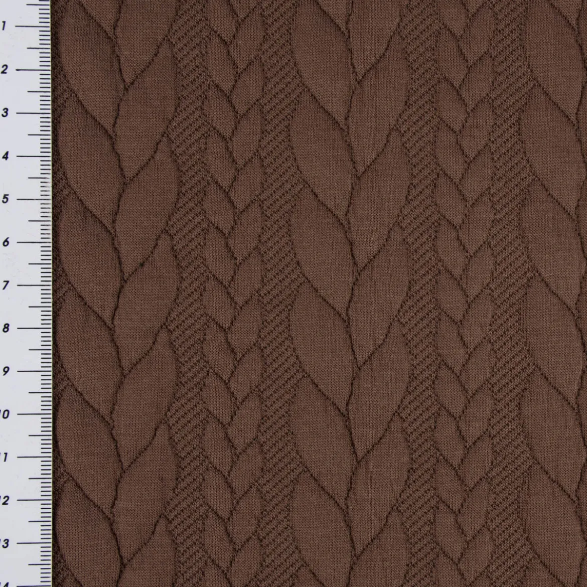 Bekleidungsstoff Cably Zopfmuster einfarbig braun 1,5m Breite