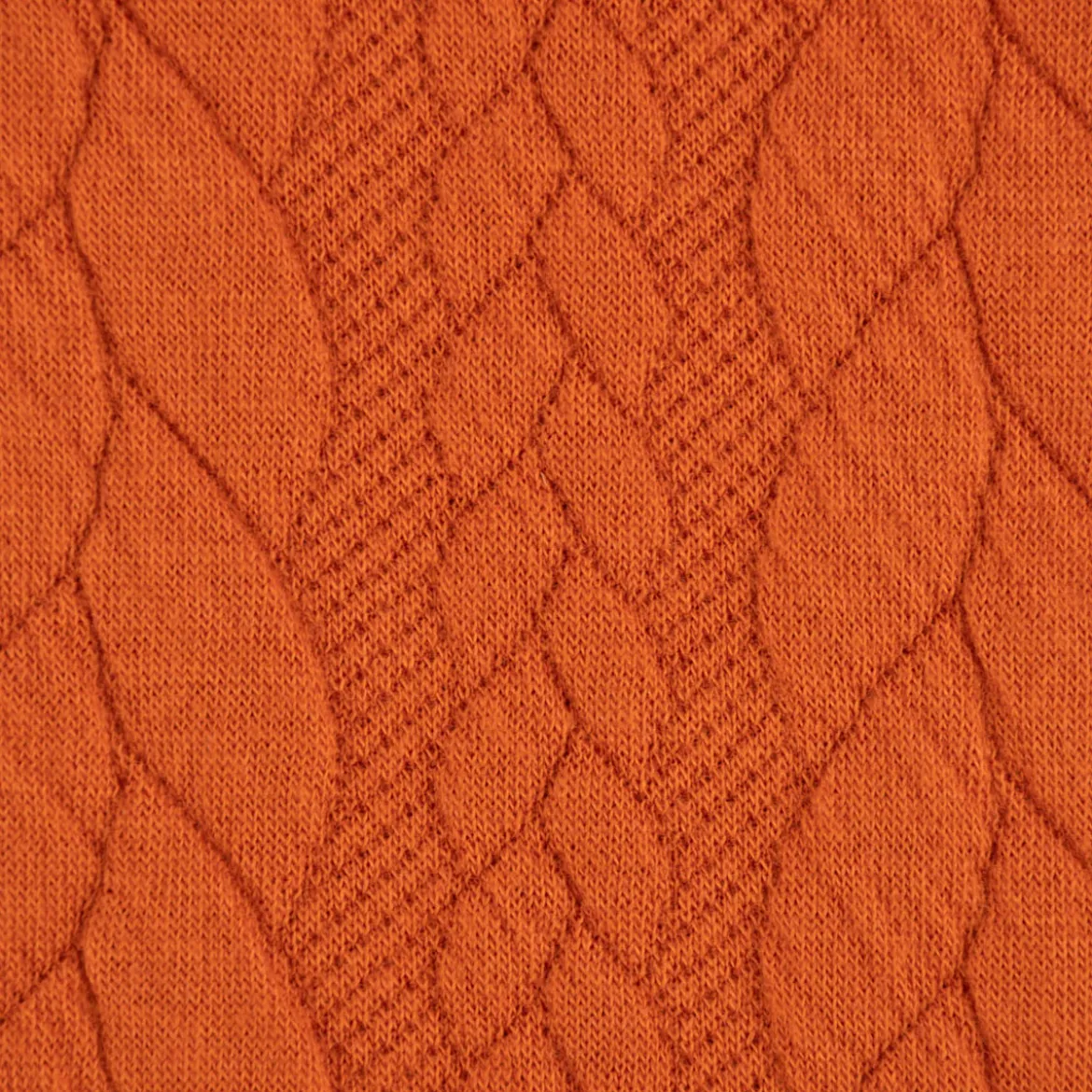 Bekleidungsstoff Cably Zopfmuster einfarbig kürbis orange 1,5m Breite