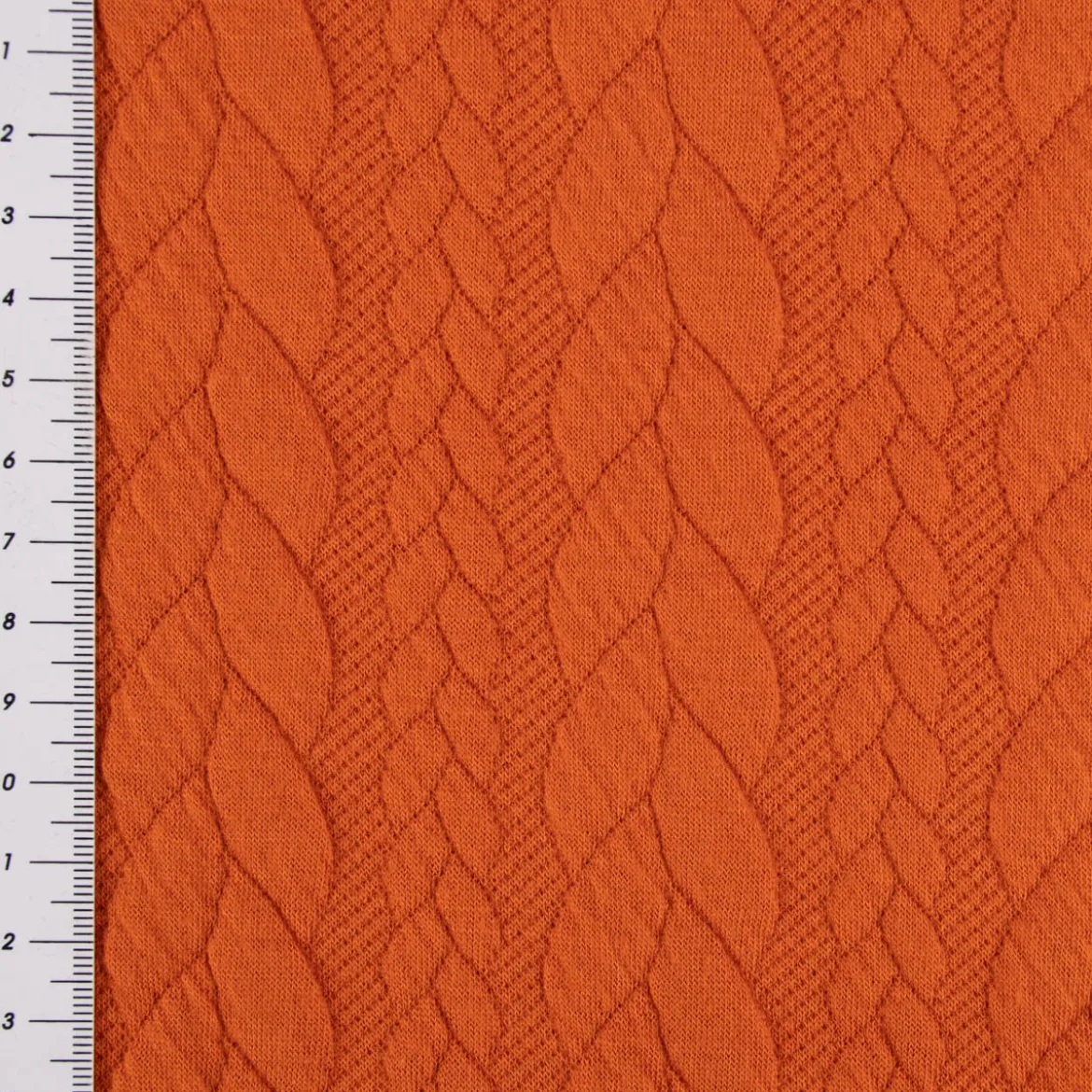 Bekleidungsstoff Cably Zopfmuster einfarbig kürbis orange 1,5m Breite