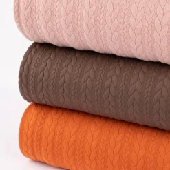Bekleidungsstoff Cably Zopfmuster einfarbig kürbis orange 1,5m Breite