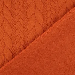 Bekleidungsstoff Cably Zopfmuster einfarbig kürbis orange 1,5m Breite