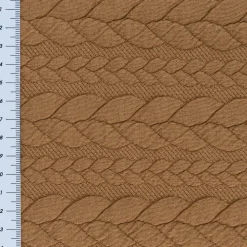 Bekleidungsstoff Cably Zopfmuster Strickstoff Meterware einfarbig camel 1,5m Breite