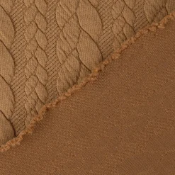 Bekleidungsstoff Cably Zopfmuster Strickstoff Meterware einfarbig camel 1,5m Breite