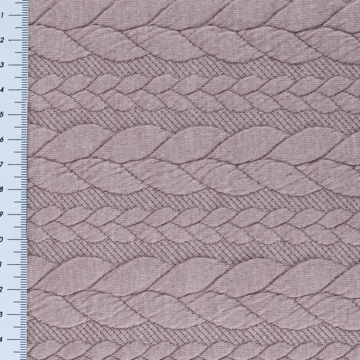 Bekleidungsstoff Cably Zopfmuster Strickstoff Meterware einfarbig rosa 1,5m Breite