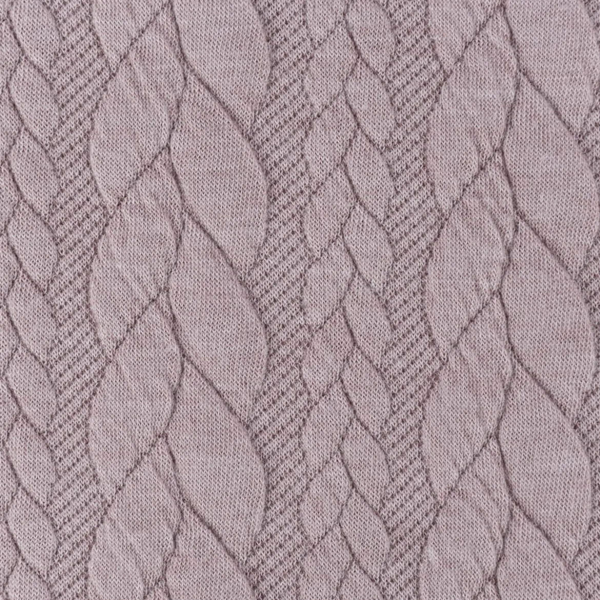 Bekleidungsstoff Cably Zopfmuster Strickstoff Meterware einfarbig rosa 1,5m Breite