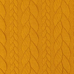 Bekleidungsstoff Cably Zopfmuster Strickstoff Meterware einfarbig senfgelb 1,50m Breite