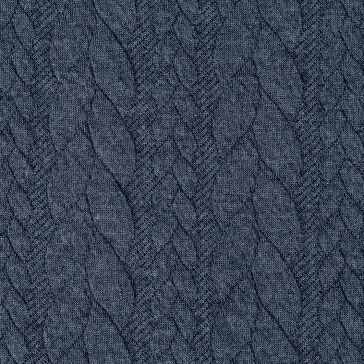 Bekleidungsstoff Cably Zopfmuster Strickstoff Meterware einfarbig anthrazit 1,50m Breite