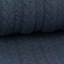 Bekleidungsstoff Cably Zopfmuster Strickstoff Meterware einfarbig anthrazit 1,50m Breite