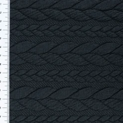 Bekleidungsstoff Cably Zopfmuster Strickstoff Meterware einfarbig schwarz 1,50m Breite
