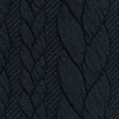 Bekleidungsstoff Cably Zopfmuster Strickstoff Meterware einfarbig schwarz 1,50m Breite