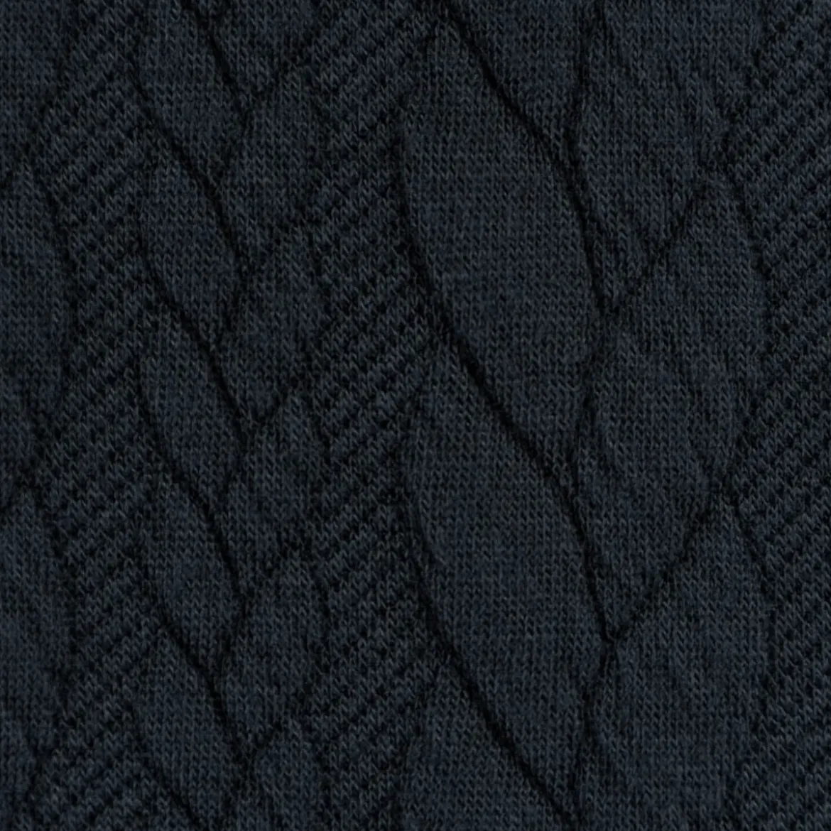 Bekleidungsstoff Cably Zopfmuster Strickstoff Meterware einfarbig schwarz 1,50m Breite