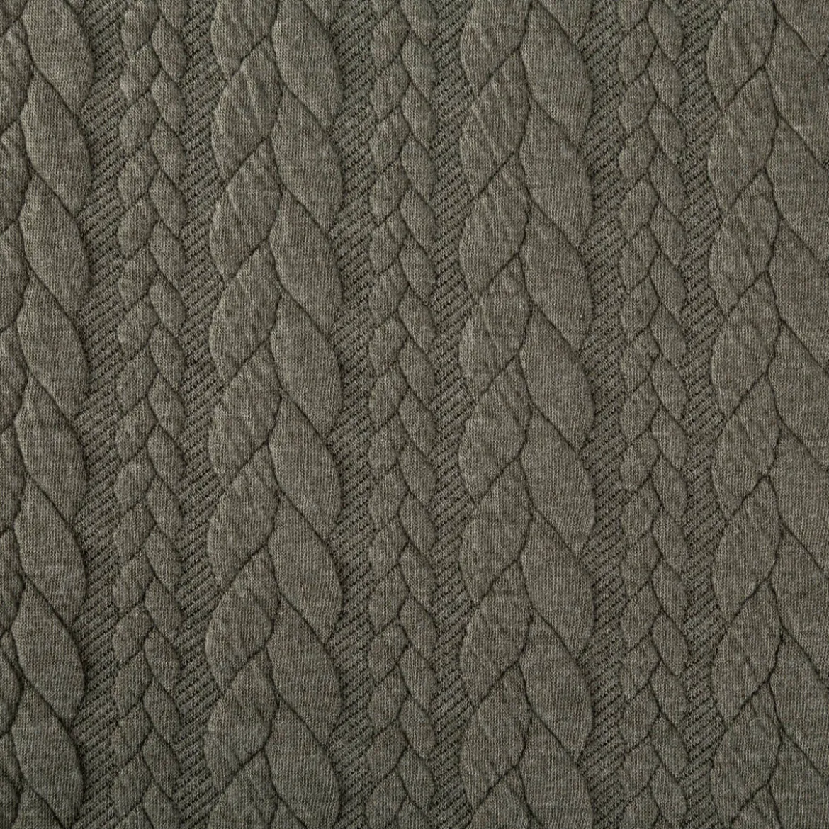Bekleidungsstoff Cably Zopfmuster Meterware einfarbig grün 1,50m Breite