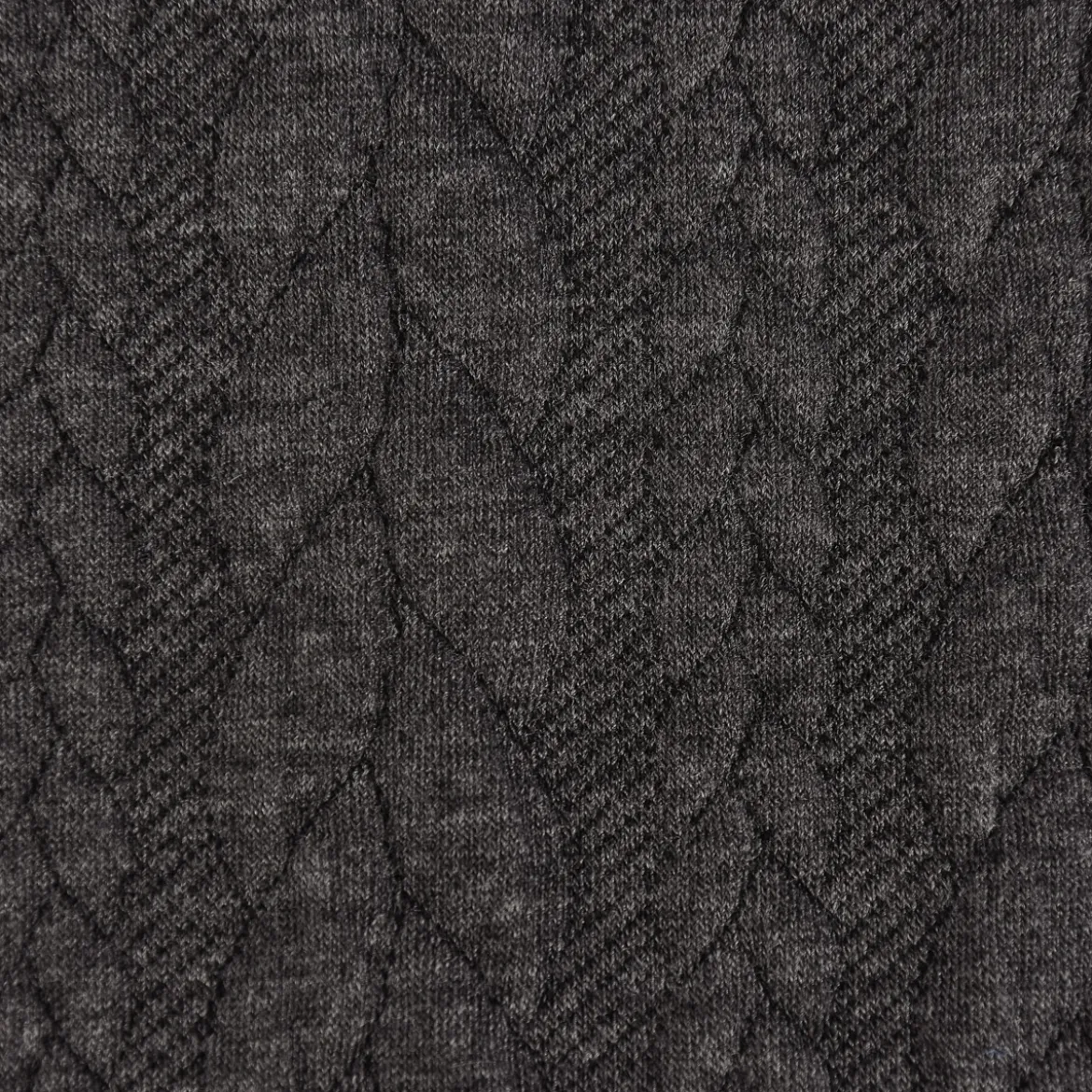 Bekleidungsstoff Cably Zopfmuster einfarbig dunkelgrau meliert 1,4m Breite