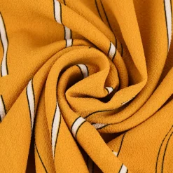 Bekleidungsstoff Chiffon Streifen gelb weiß schwarz 1,45m Breite