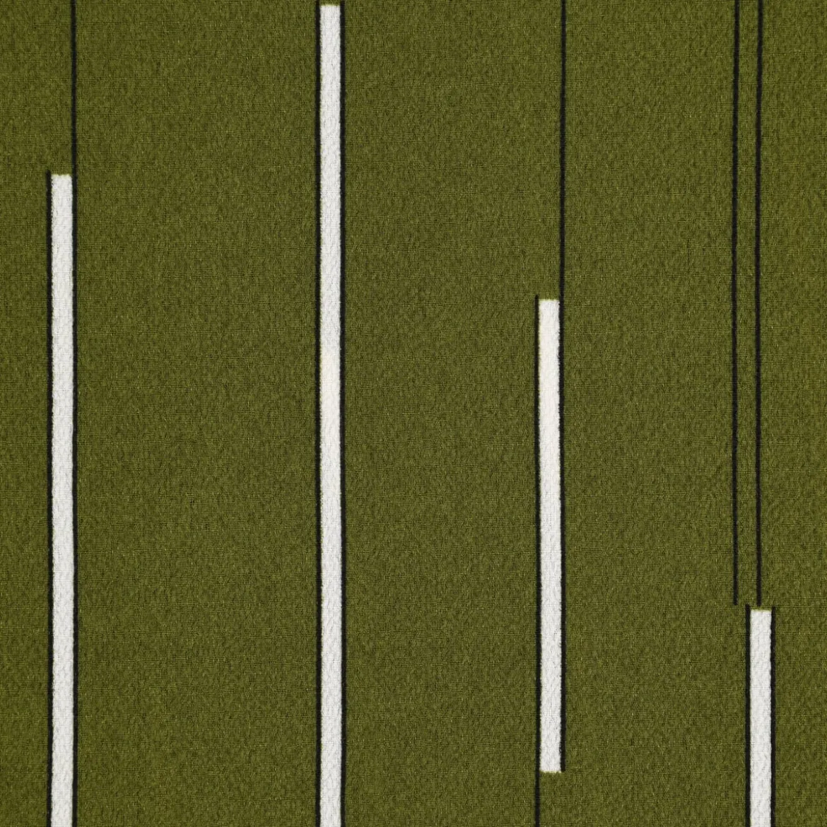 Bekleidungsstoff Chiffon Streifen khaki grün weiß schwarz 1,45m Breite