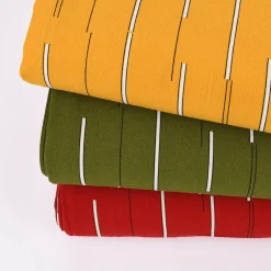 Bekleidungsstoff Chiffon Streifen rot weiß schwarz 1,45m Breite