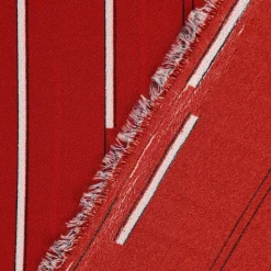 Bekleidungsstoff Chiffon Streifen rot weiß schwarz 1,45m Breite