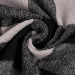 Bekleidungsstoff Flanell-Art Holzfäller Karo angeraut hellgrau schwarz 1,5m Breite