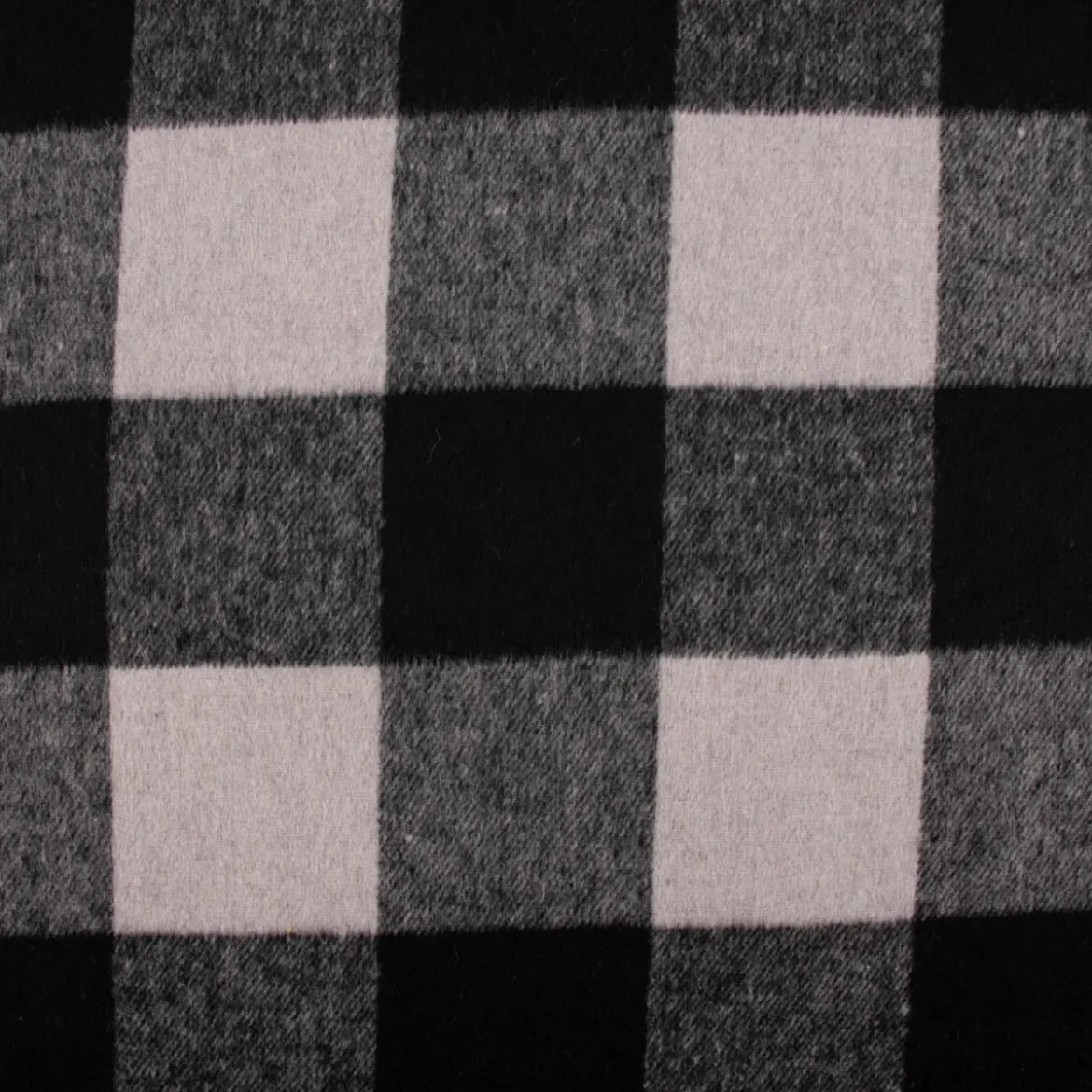 Bekleidungsstoff Flanell-Art Holzfäller Karo angeraut hellgrau schwarz 1,5m Breite