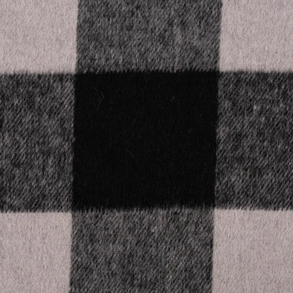 Bekleidungsstoff Flanell-Art Holzfäller Karo angeraut hellgrau schwarz 1,5m Breite