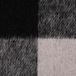 Bekleidungsstoff Flanell-Art Holzfäller Karo angeraut hellgrau schwarz 1,5m Breite
