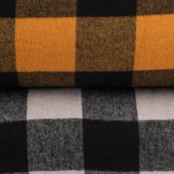 Bekleidungsstoff Flanell-Art Holzfäller Karo angeraut hellgrau schwarz 1,5m Breite