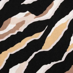 Bekleidungsstoff Halbleinen Viskose Leinen Streifen schwarz weiß beige sand taupe 1,3m Breite