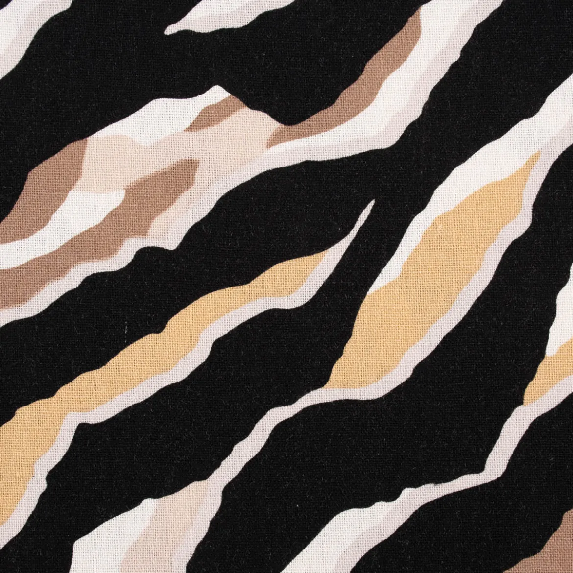 Bekleidungsstoff Halbleinen Viskose Leinen Streifen schwarz weiß beige sand taupe 1,3m Breite