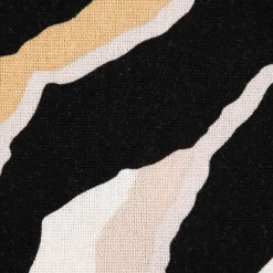 Bekleidungsstoff Halbleinen Viskose Leinen Streifen schwarz weiß beige sand taupe 1,3m Breite