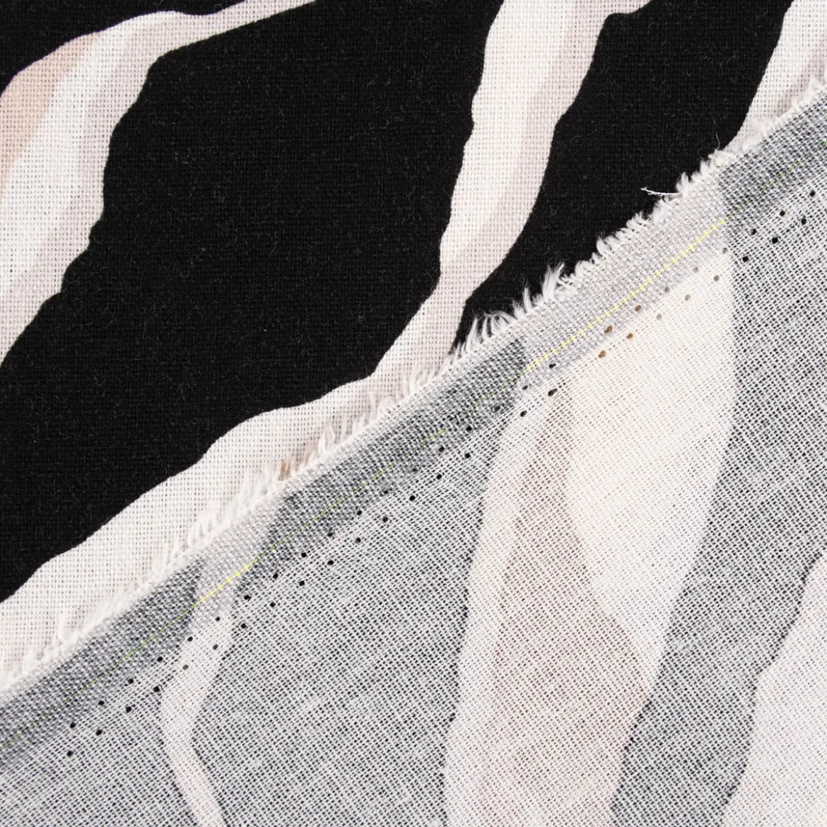 Bekleidungsstoff Halbleinen Viskose Leinen Streifen schwarz weiß beige sand taupe 1,3m Breite