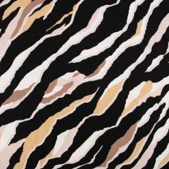 Bekleidungsstoff Halbleinen Viskose Leinen Streifen schwarz weiß beige sand taupe 1,3m Breite