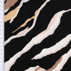 Bekleidungsstoff Halbleinen Viskose Leinen Streifen schwarz weiß beige sand taupe 1,3m Breite