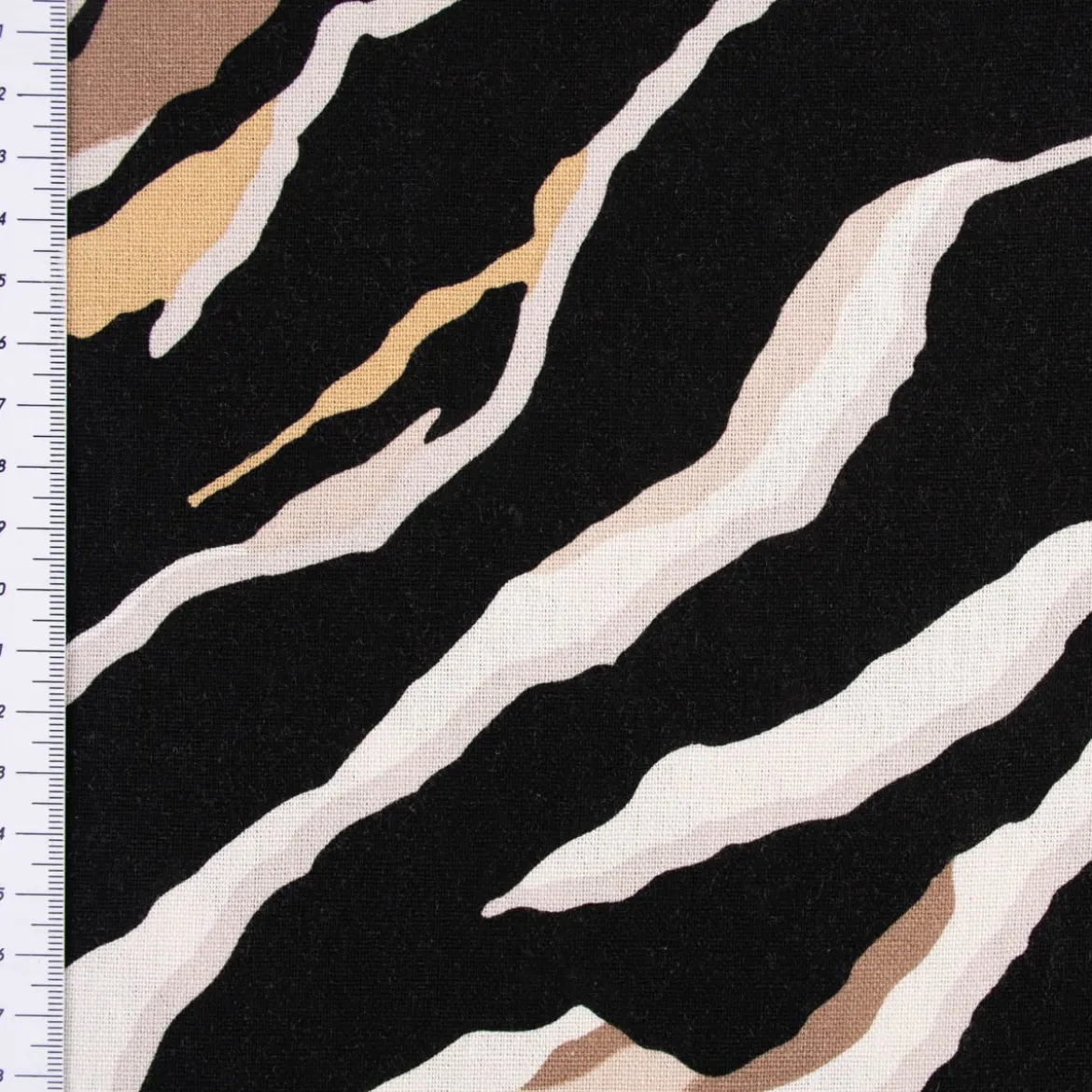 Bekleidungsstoff Halbleinen Viskose Leinen Streifen schwarz weiß beige sand taupe 1,3m Breite
