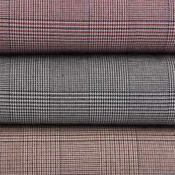 Bekleidungsstoff Hosenstoff Prince de Galles Karo rot blau 1,40m Breite