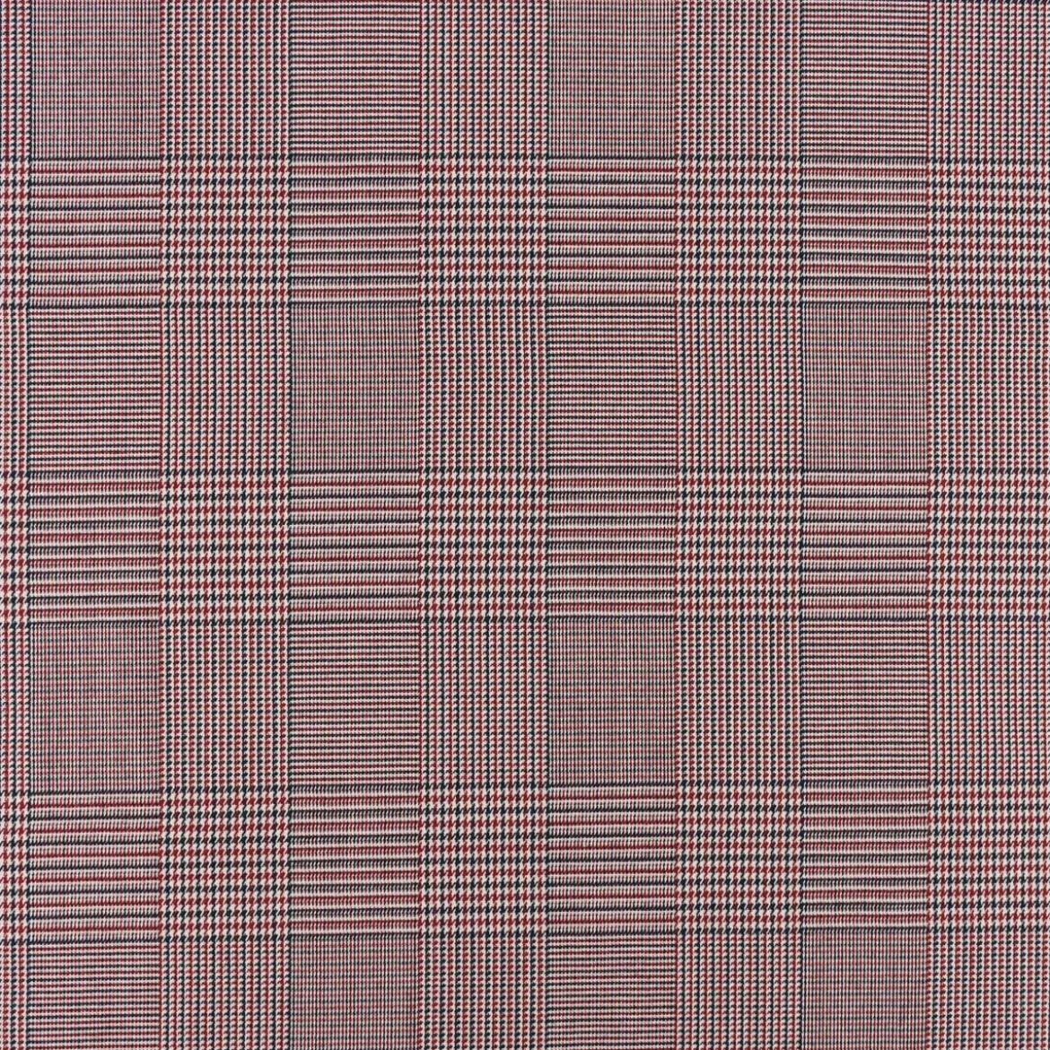 Bekleidungsstoff Hosenstoff Prince de Galles Karo rot blau 1,40m Breite